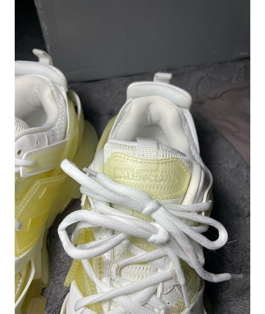 BALENCIAGA Белые низкие кроссовки / кеды из искусственной кожи, фото 5