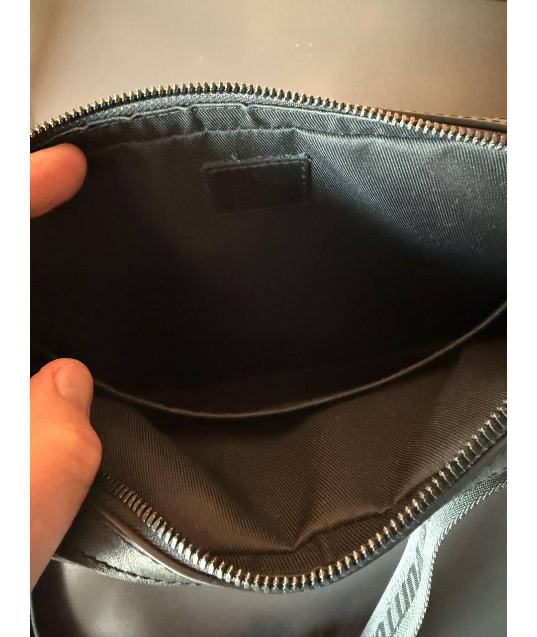 LOUIS VUITTON Черная кожаная сумка на плечо, фото 4