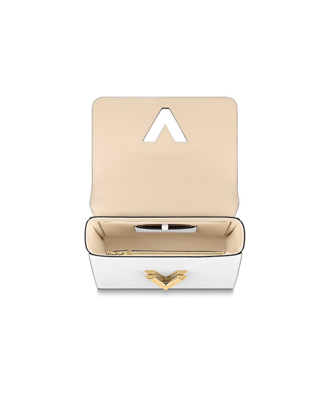 LOUIS VUITTON Белая кожаная сумка через плечо, фото 5