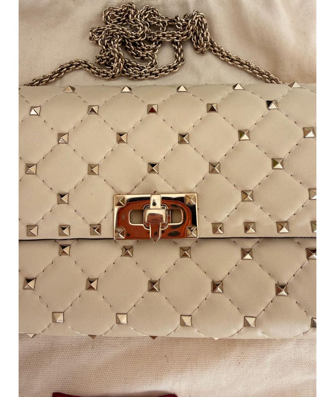 VALENTINO Белая кожаная сумка через плечо, фото 7