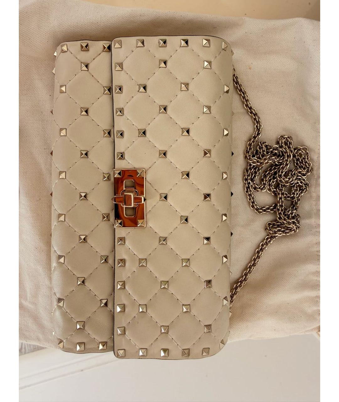 VALENTINO Белая кожаная сумка через плечо, фото 8