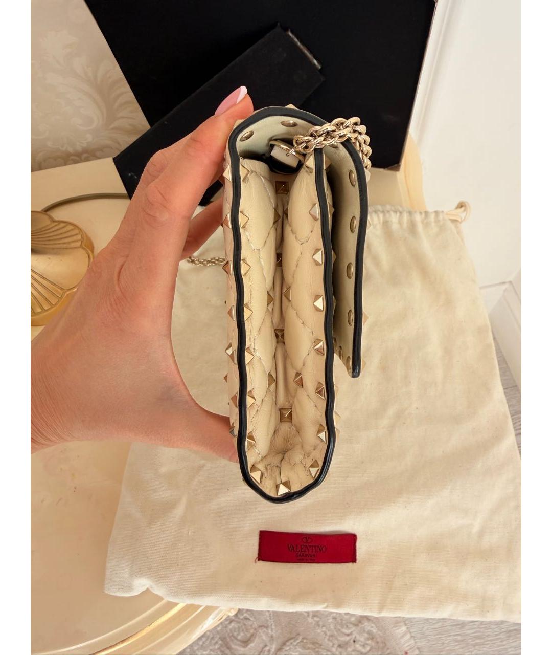 VALENTINO Белая кожаная сумка через плечо, фото 6
