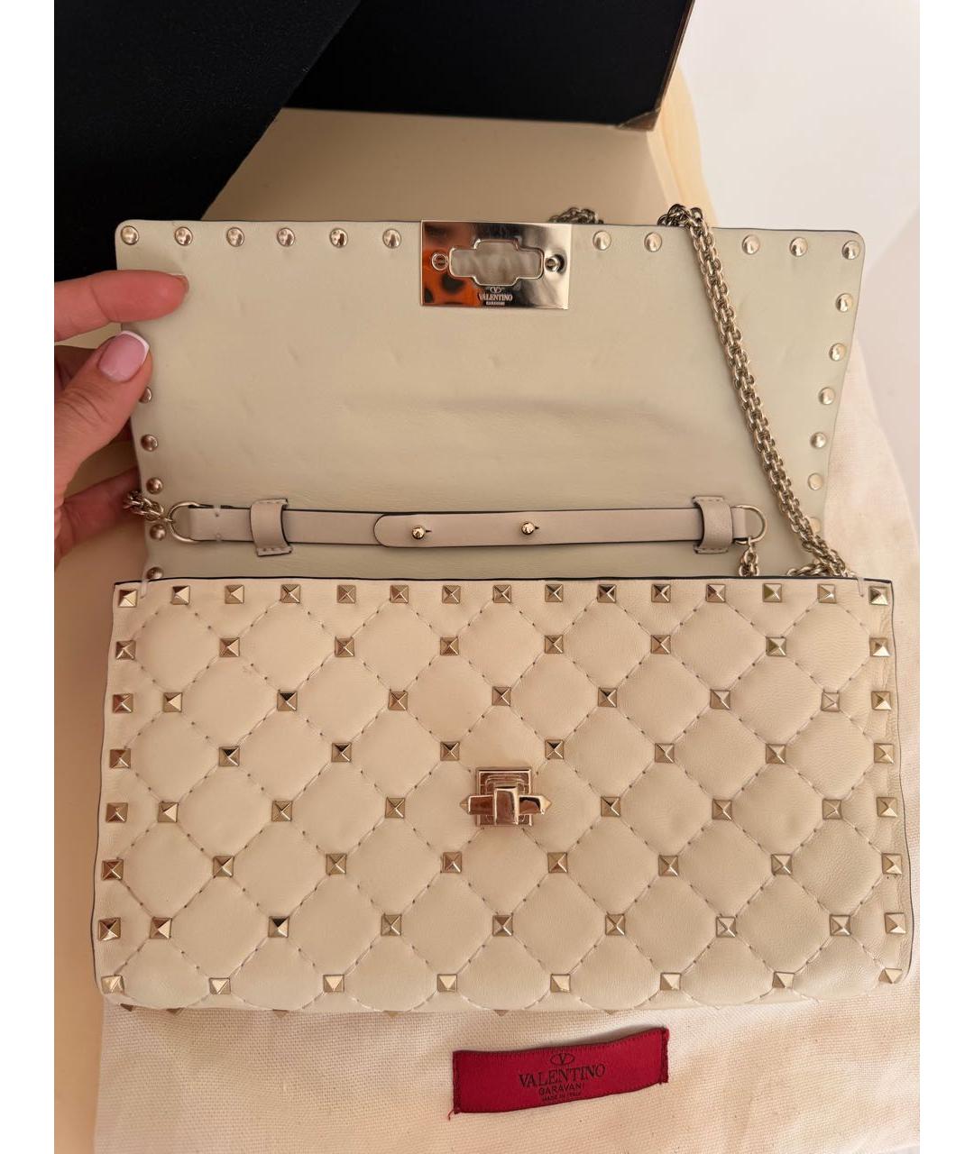 VALENTINO Белая кожаная сумка через плечо, фото 5