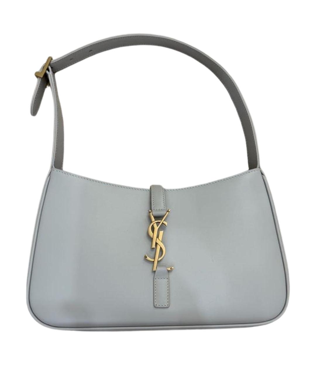 SAINT LAURENT Белая кожаная сумка с короткими ручками, фото 1