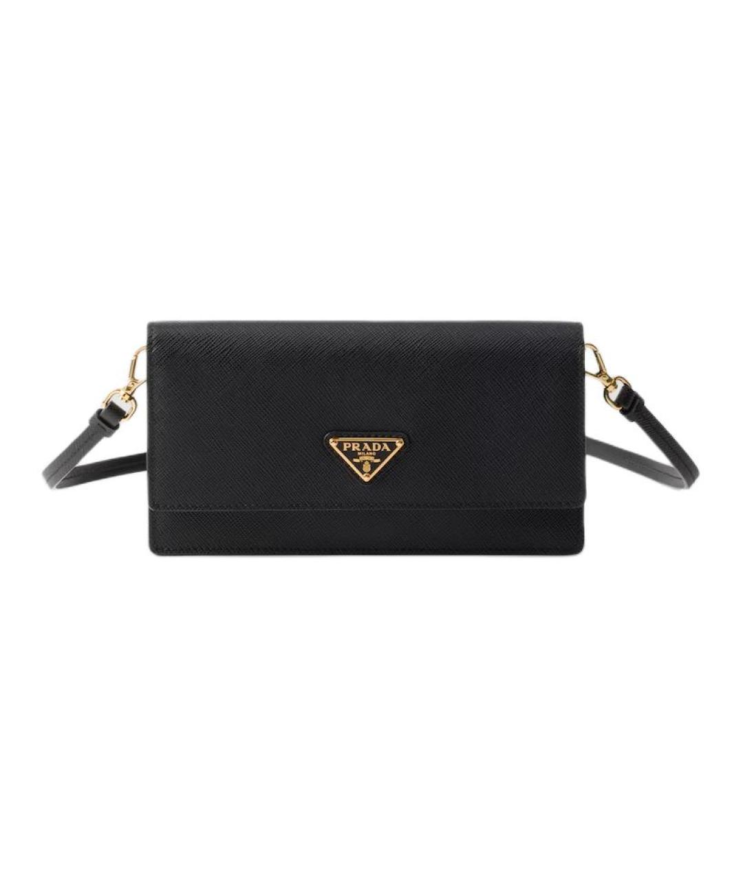 PRADA Черная кожаная сумка через плечо, фото 1
