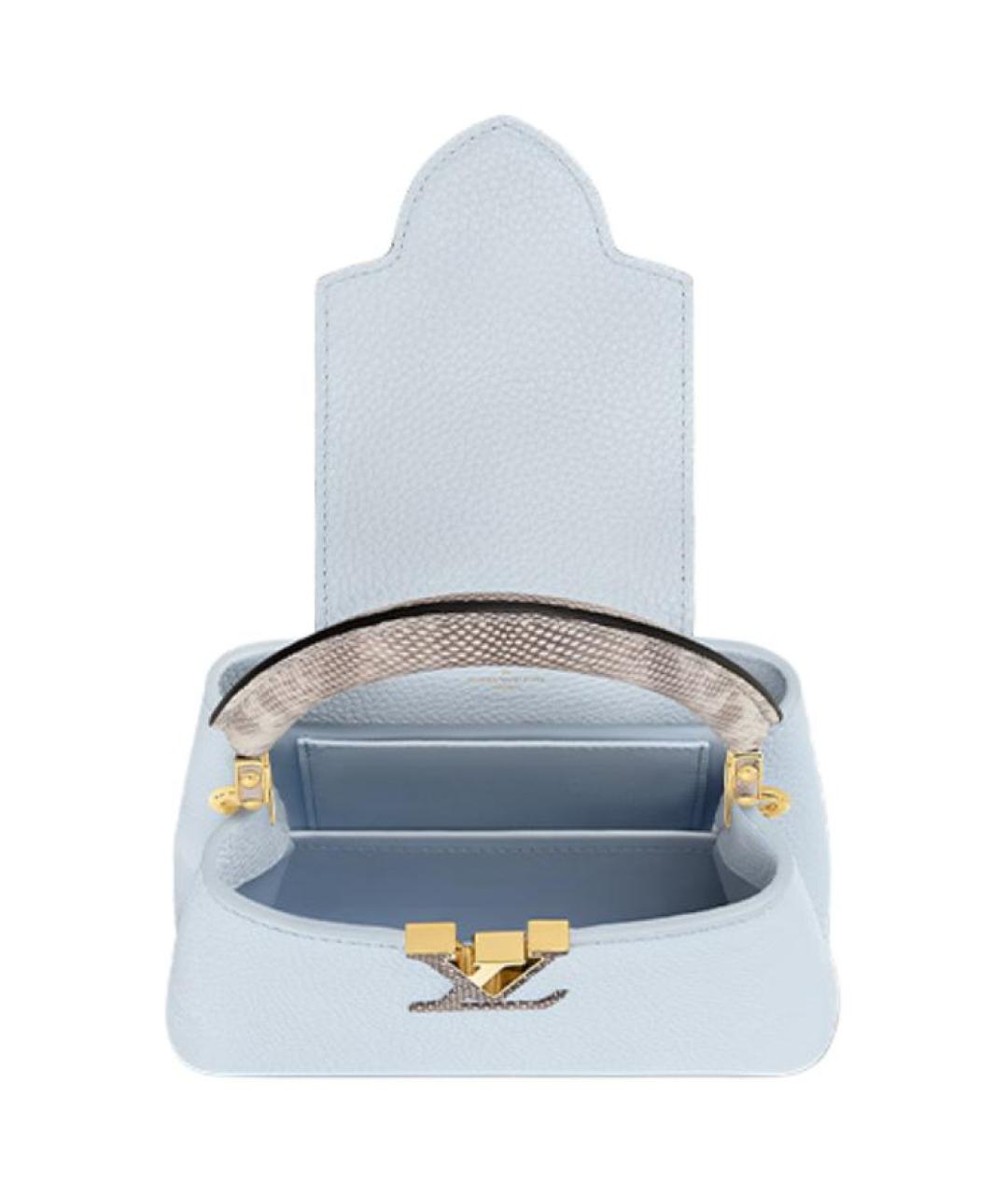 LOUIS VUITTON Голубая кожаная сумка через плечо, фото 4