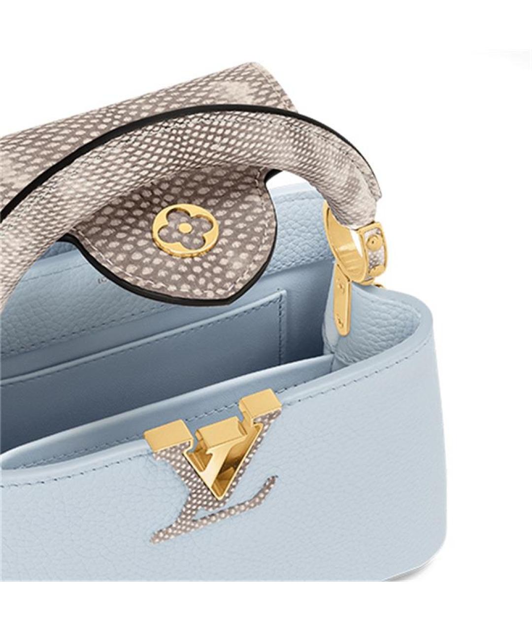 LOUIS VUITTON Голубая кожаная сумка через плечо, фото 5