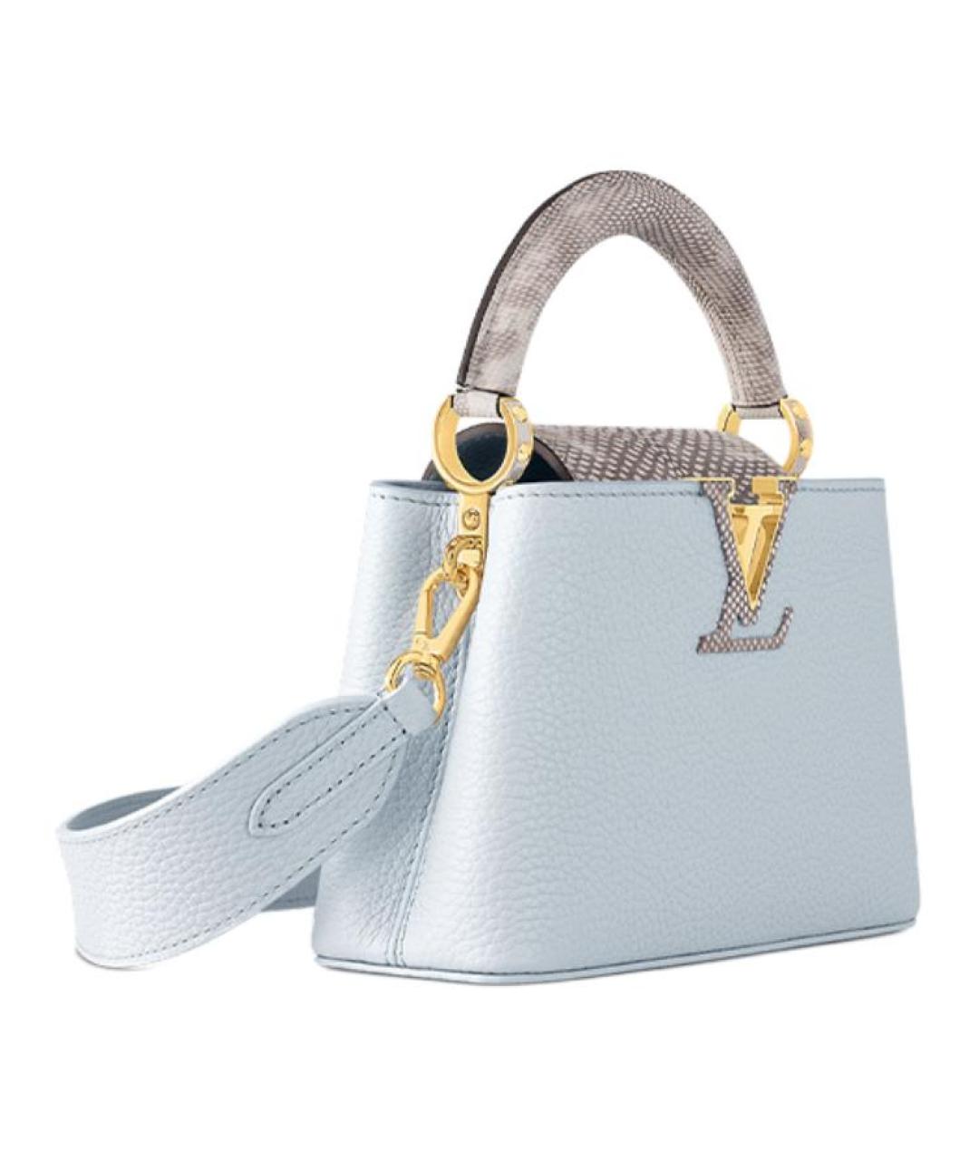 LOUIS VUITTON Голубая кожаная сумка через плечо, фото 2