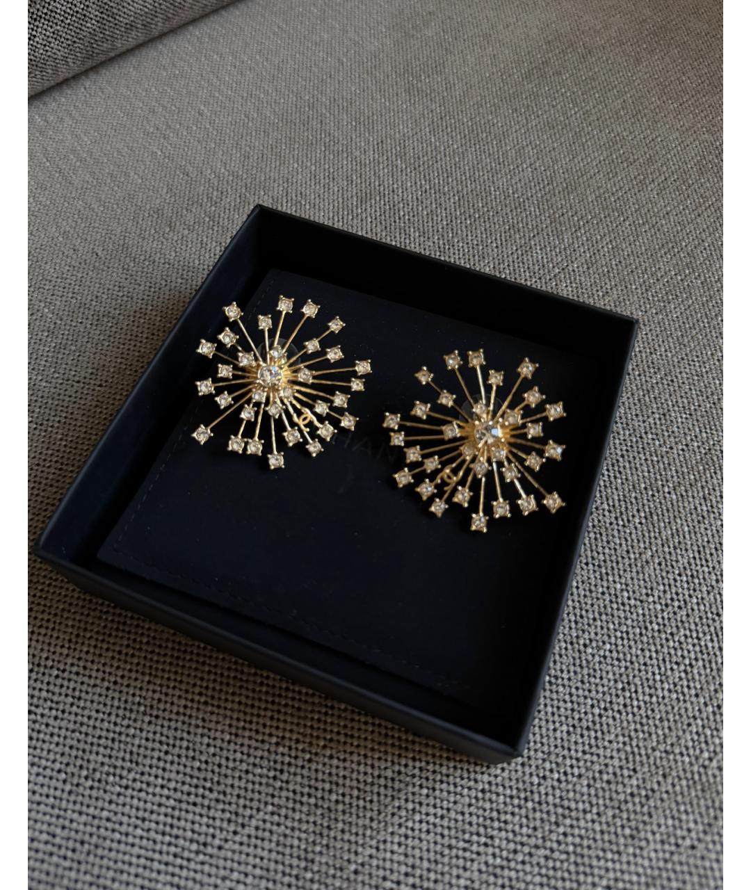 CHANEL Золотые латунные серьги, фото 3