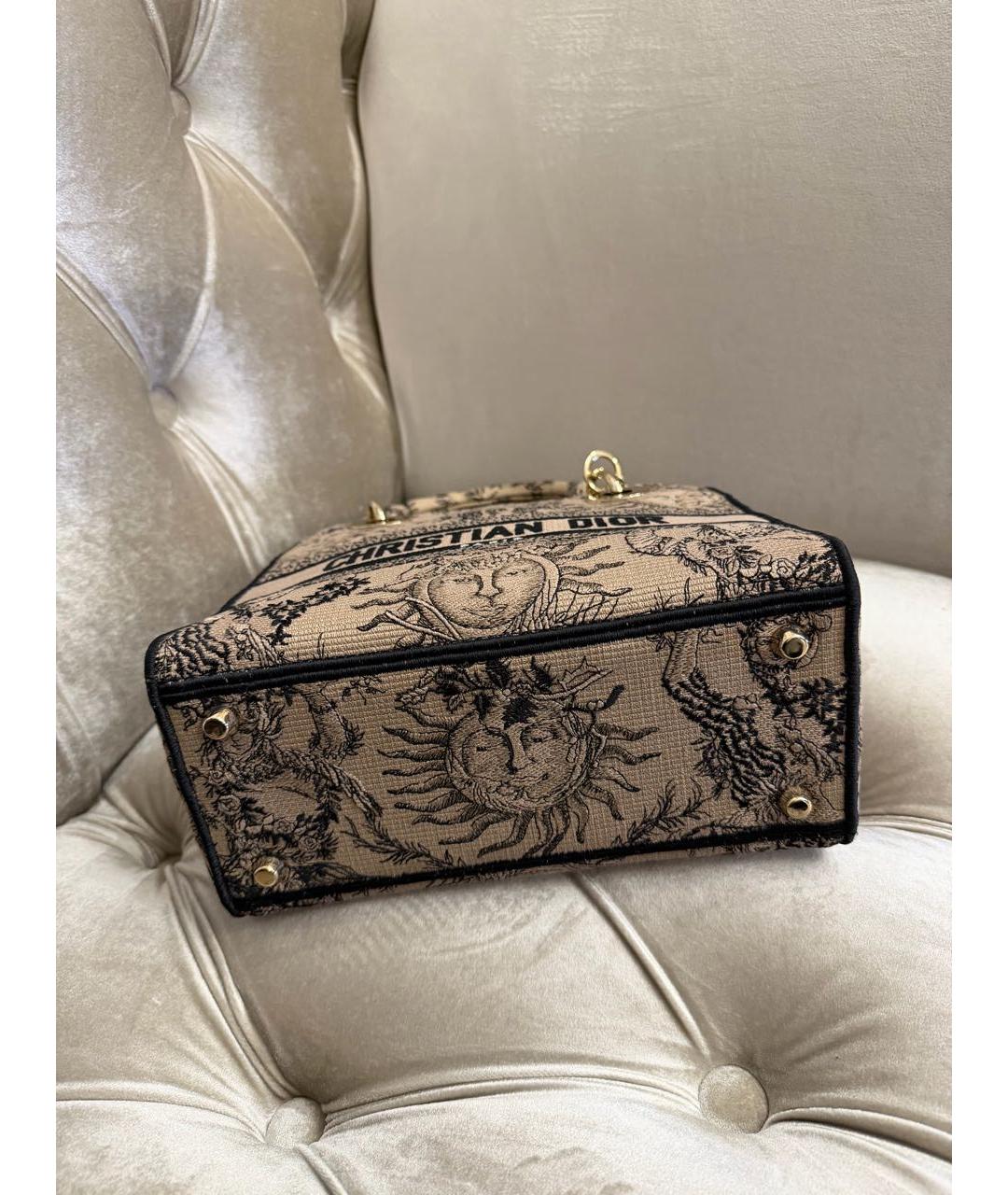 CHRISTIAN DIOR Бежевая тканевая сумка с короткими ручками, фото 7