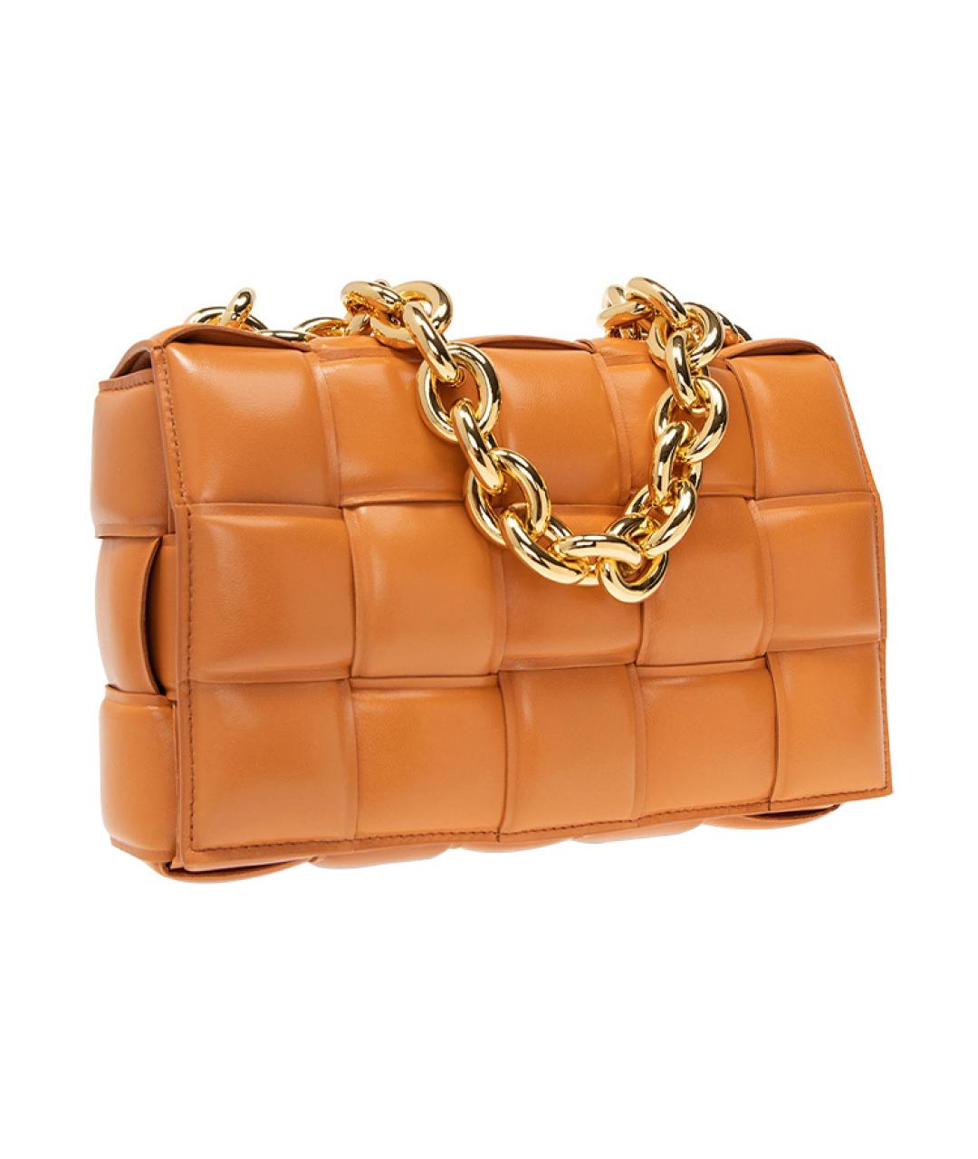 BOTTEGA VENETA Оранжевая кожаная сумка через плечо, фото 2