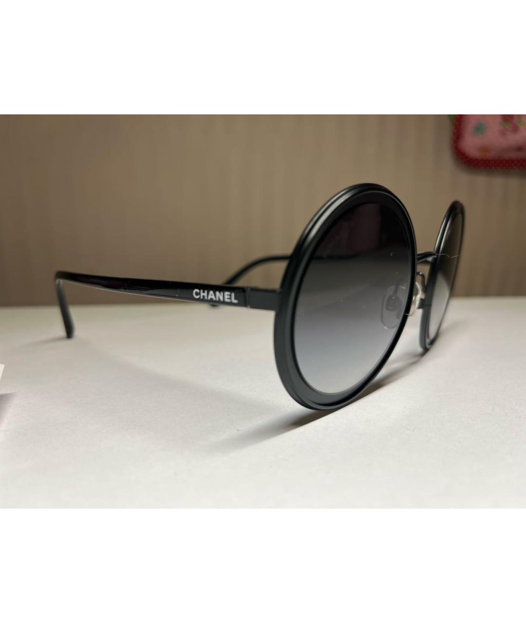CHANEL Черные металлические солнцезащитные очки, фото 3