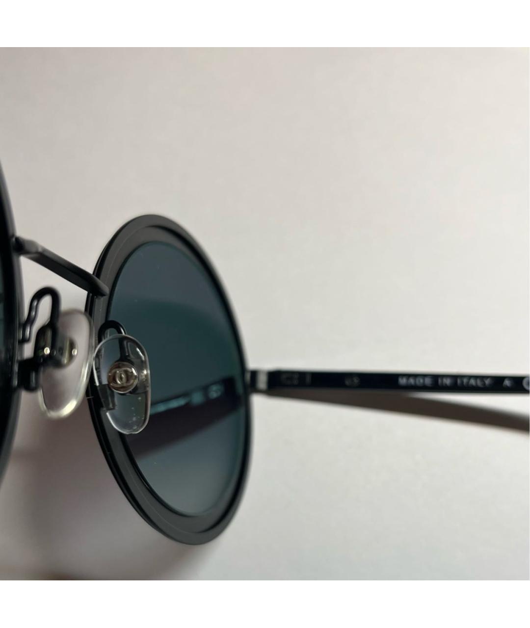 CHANEL Черные металлические солнцезащитные очки, фото 6