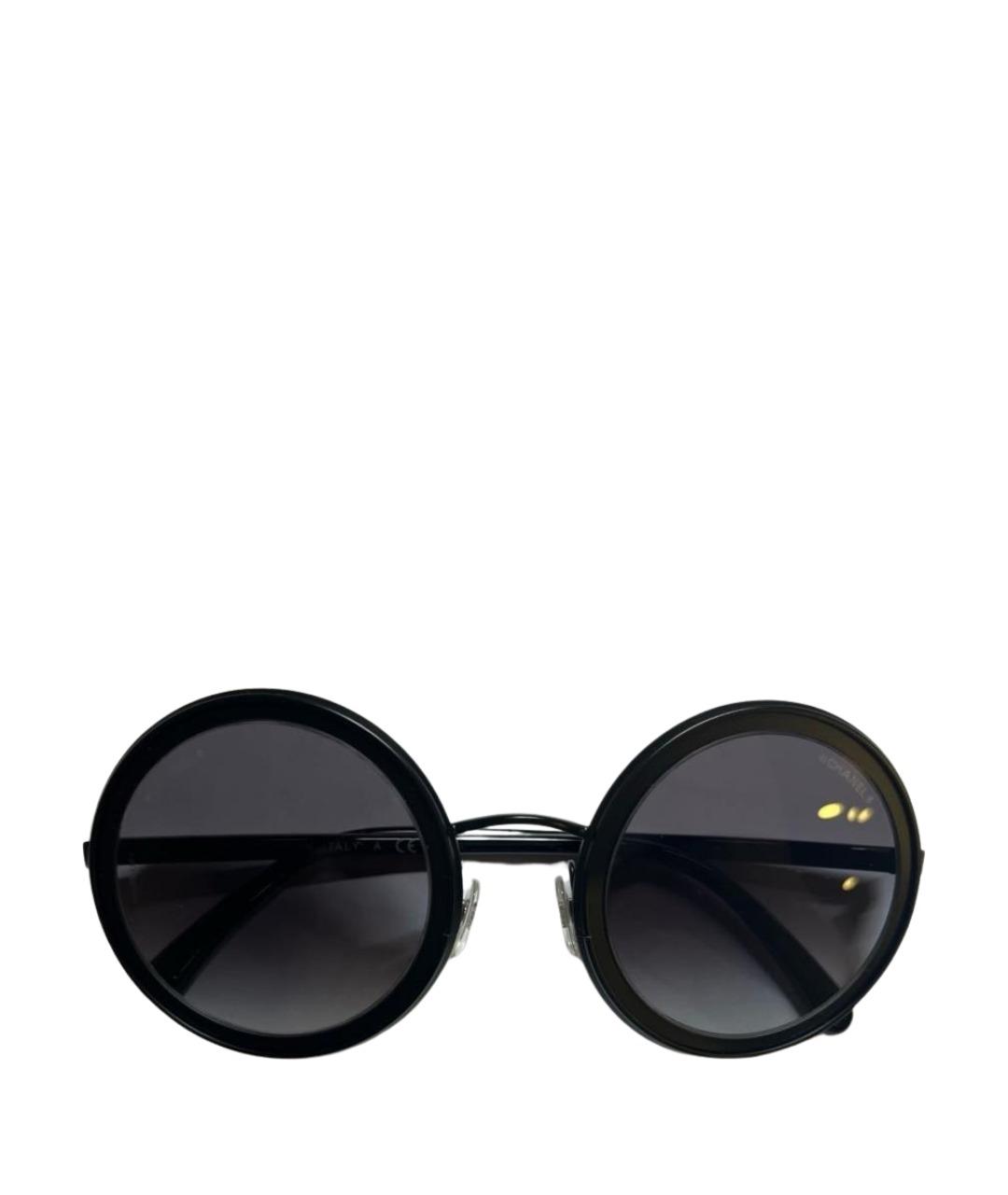 CHANEL Черные металлические солнцезащитные очки, фото 1