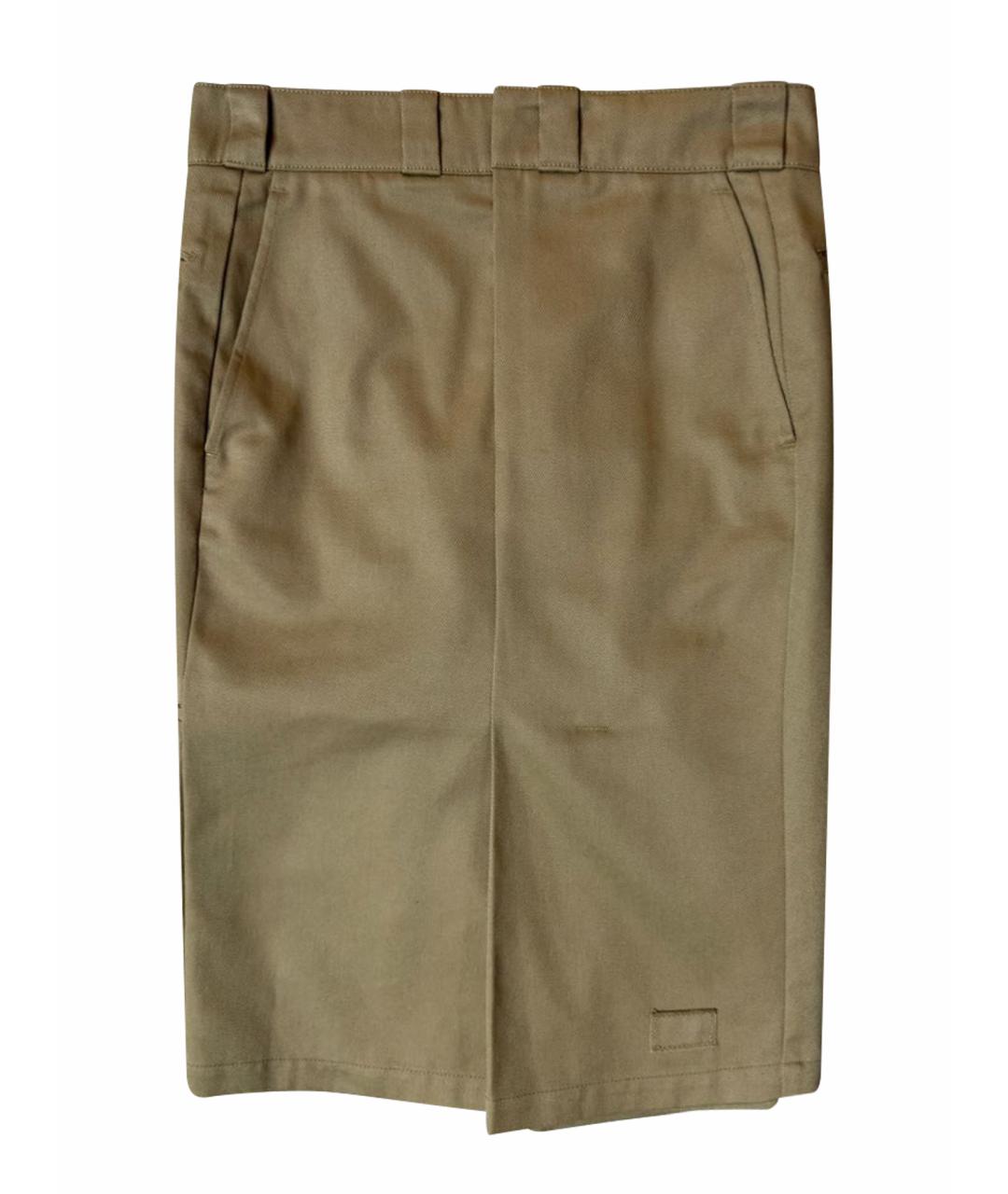 MAISON MARGIELA Хаки хлопковая юбка миди, фото 1