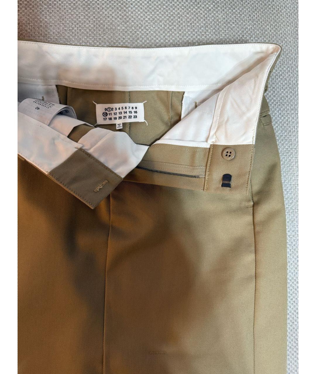 MAISON MARGIELA Хаки хлопковая юбка миди, фото 4