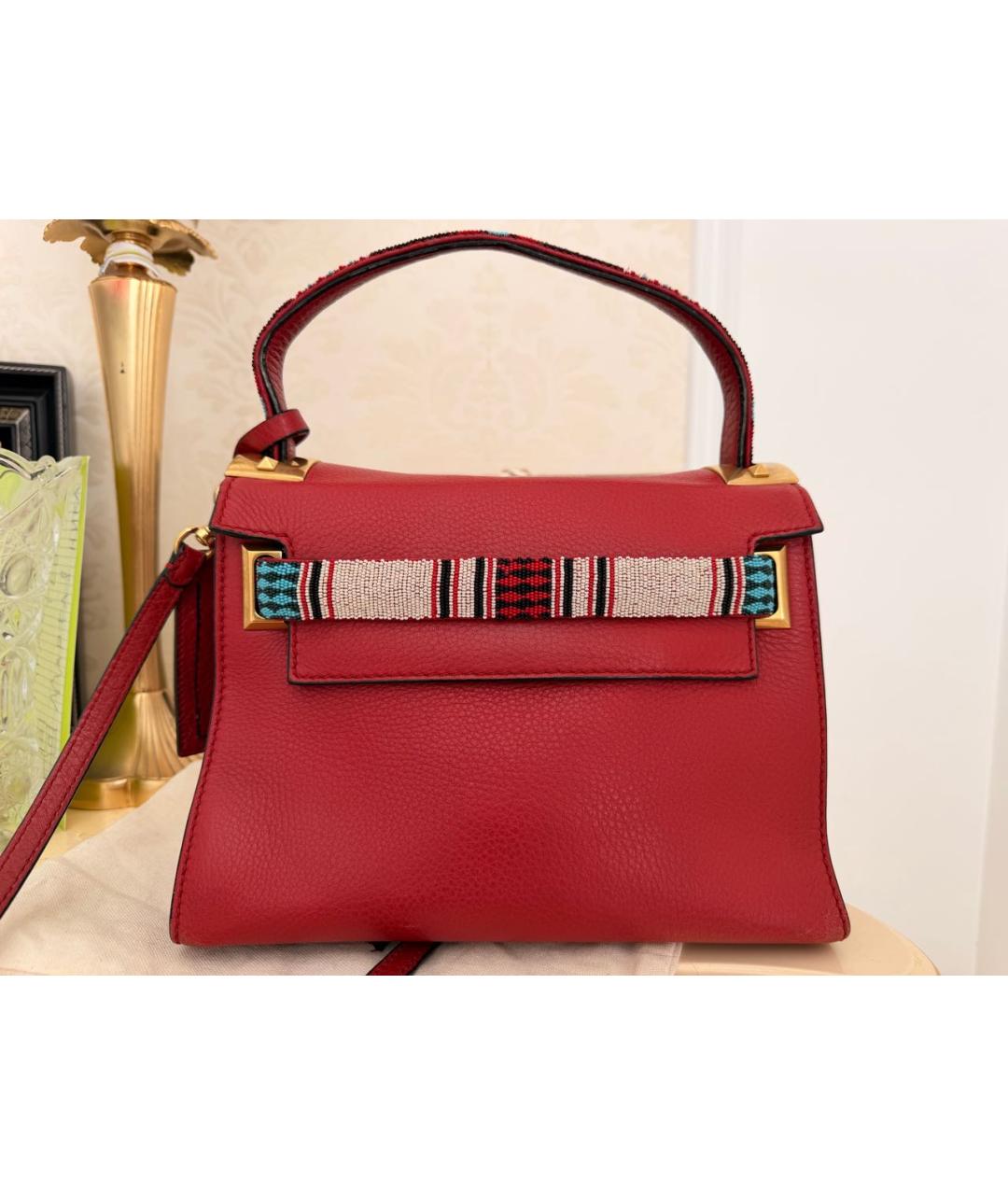 VALENTINO Красная кожаная сумка через плечо, фото 9