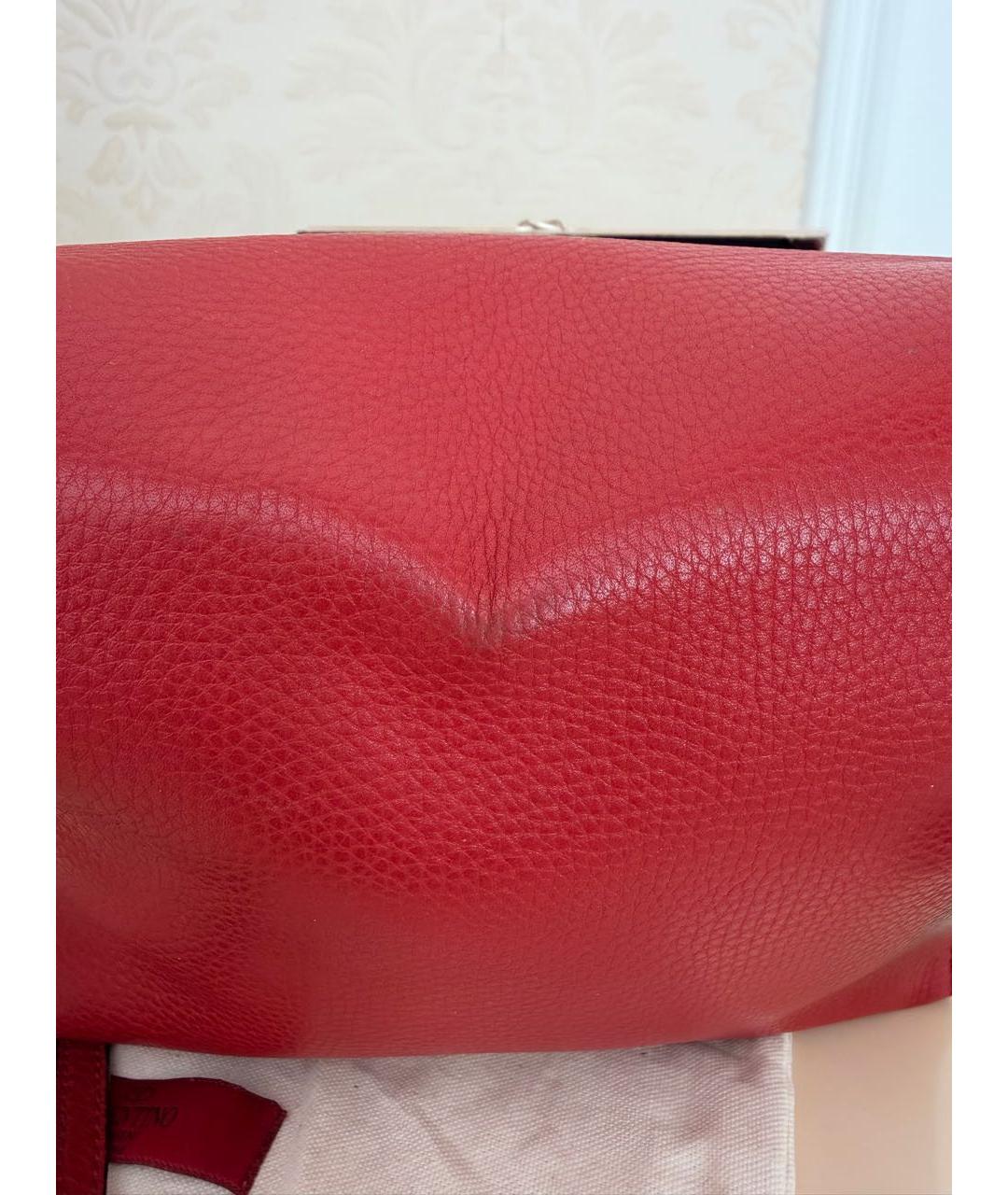 VALENTINO Красная кожаная сумка через плечо, фото 8