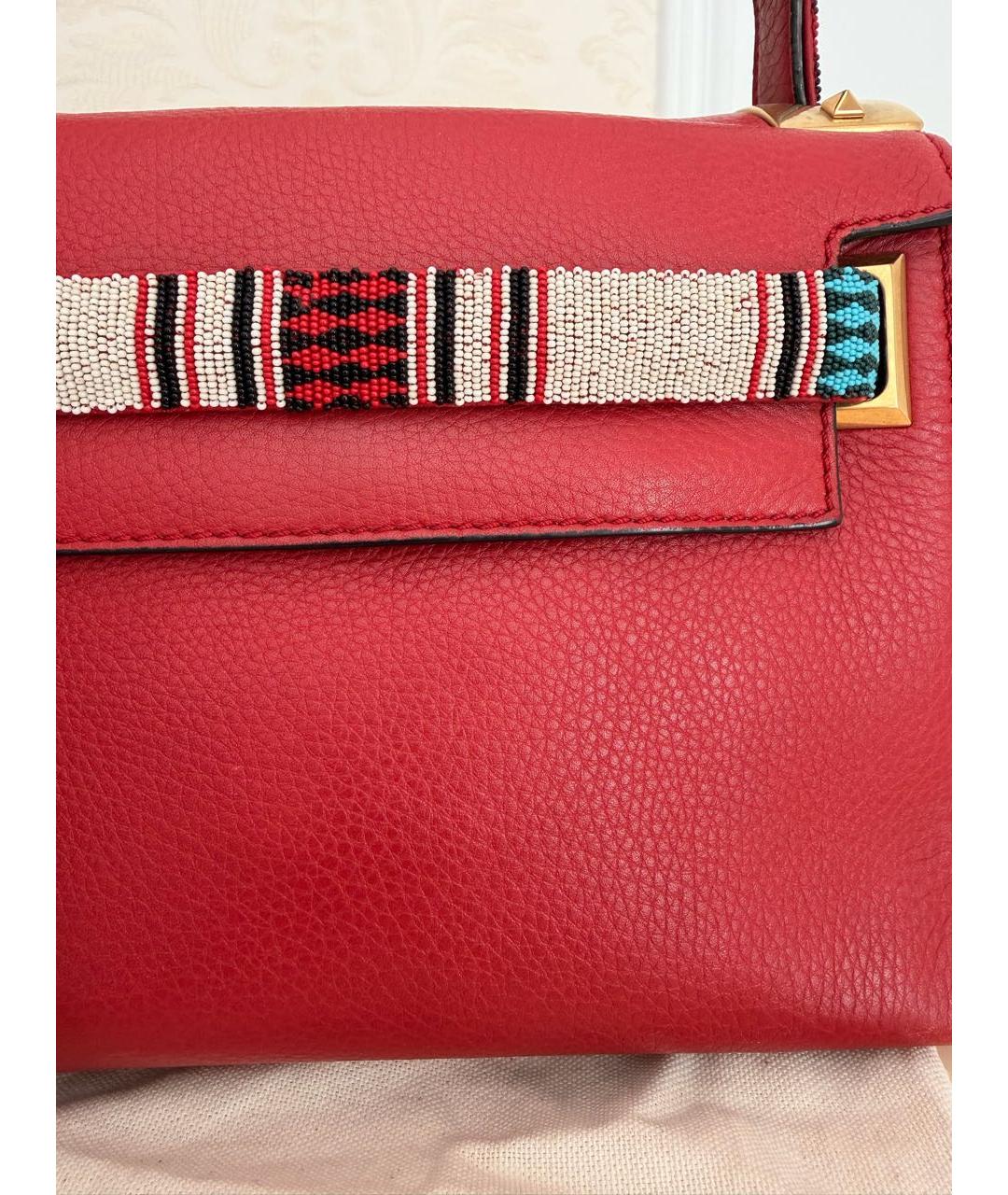 VALENTINO Красная кожаная сумка через плечо, фото 4