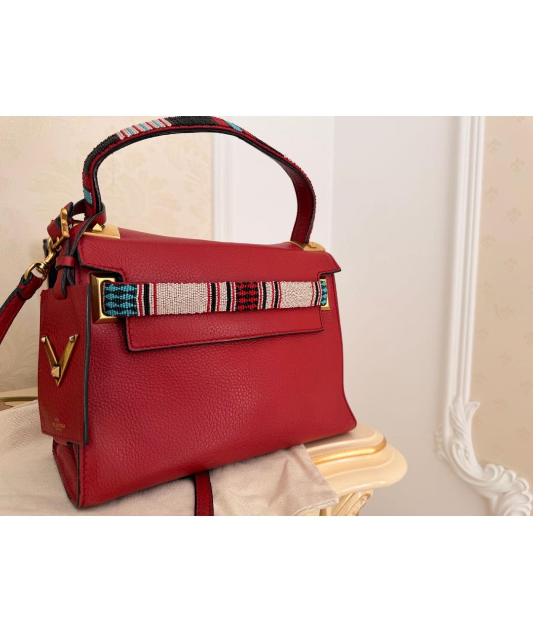 VALENTINO Красная кожаная сумка через плечо, фото 2