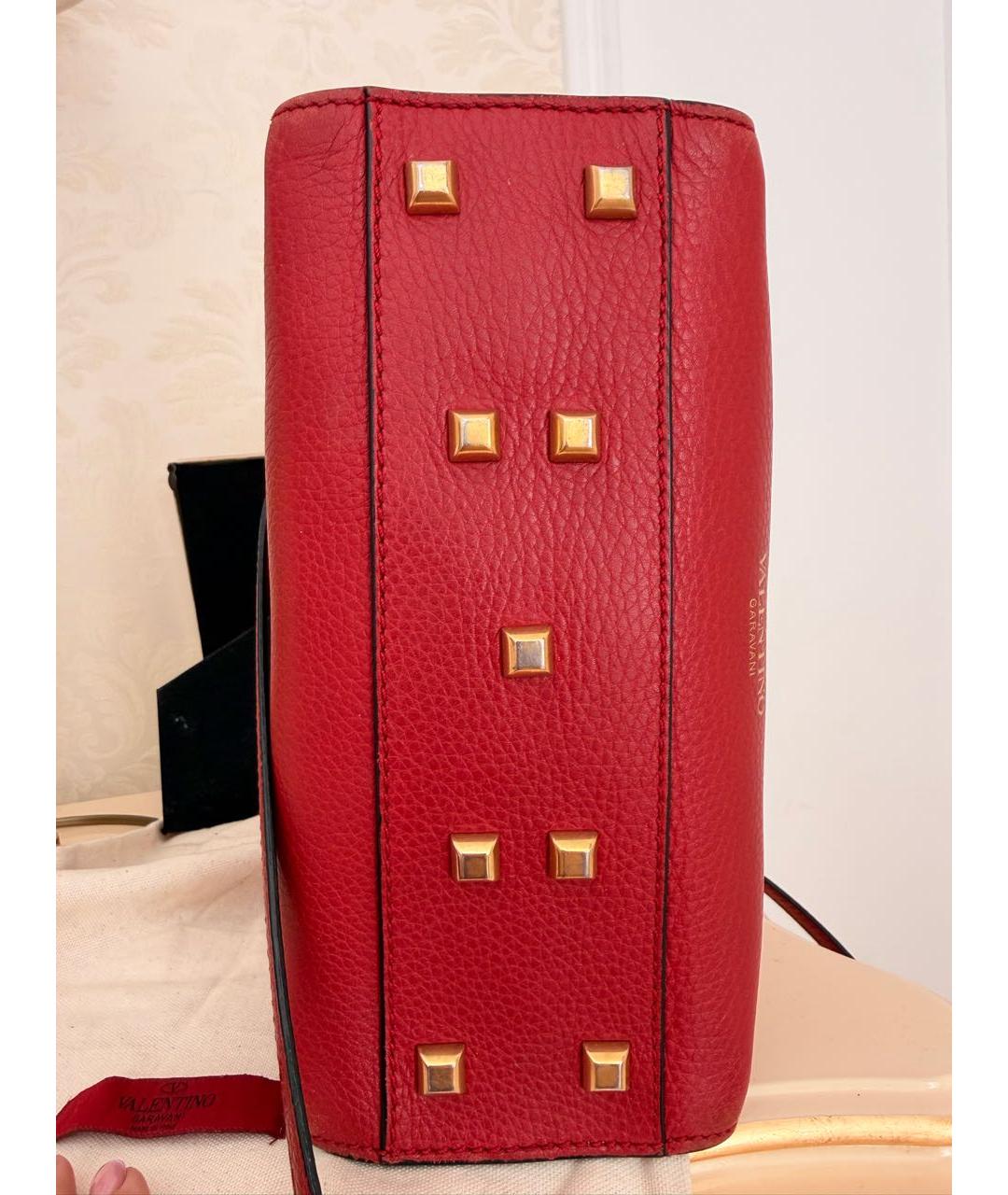 VALENTINO Красная кожаная сумка через плечо, фото 5