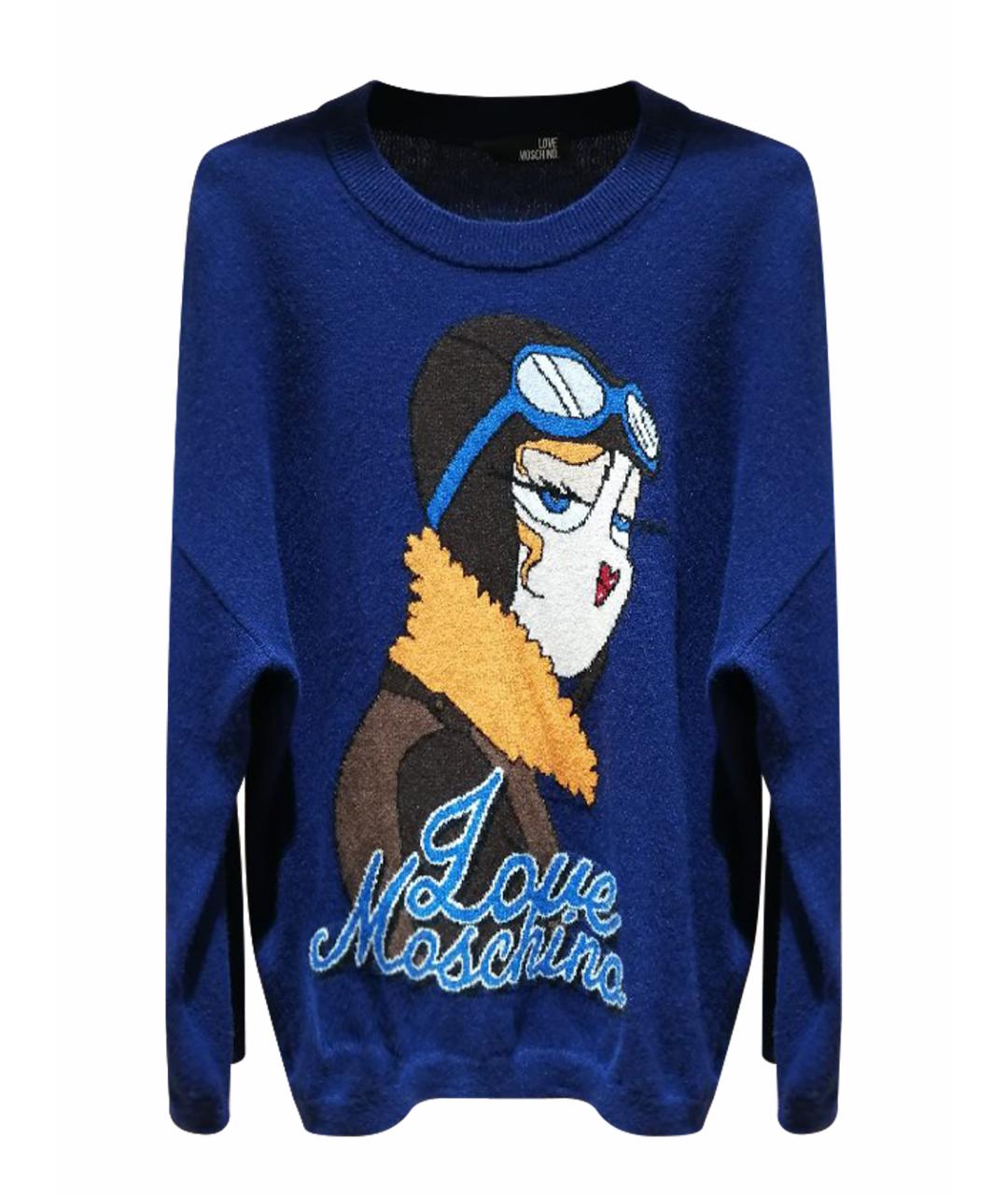 LOVE MOSCHINO Синий джемпер / свитер, фото 1