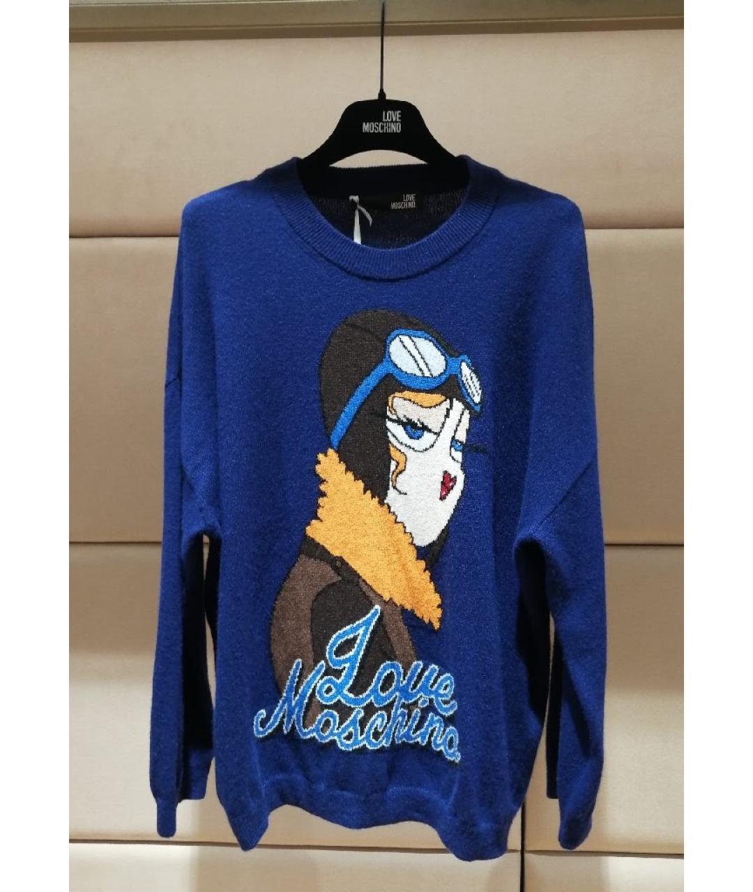 LOVE MOSCHINO Синий джемпер / свитер, фото 3