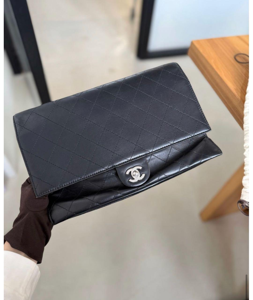CHANEL Черная кожаная сумка через плечо, фото 8