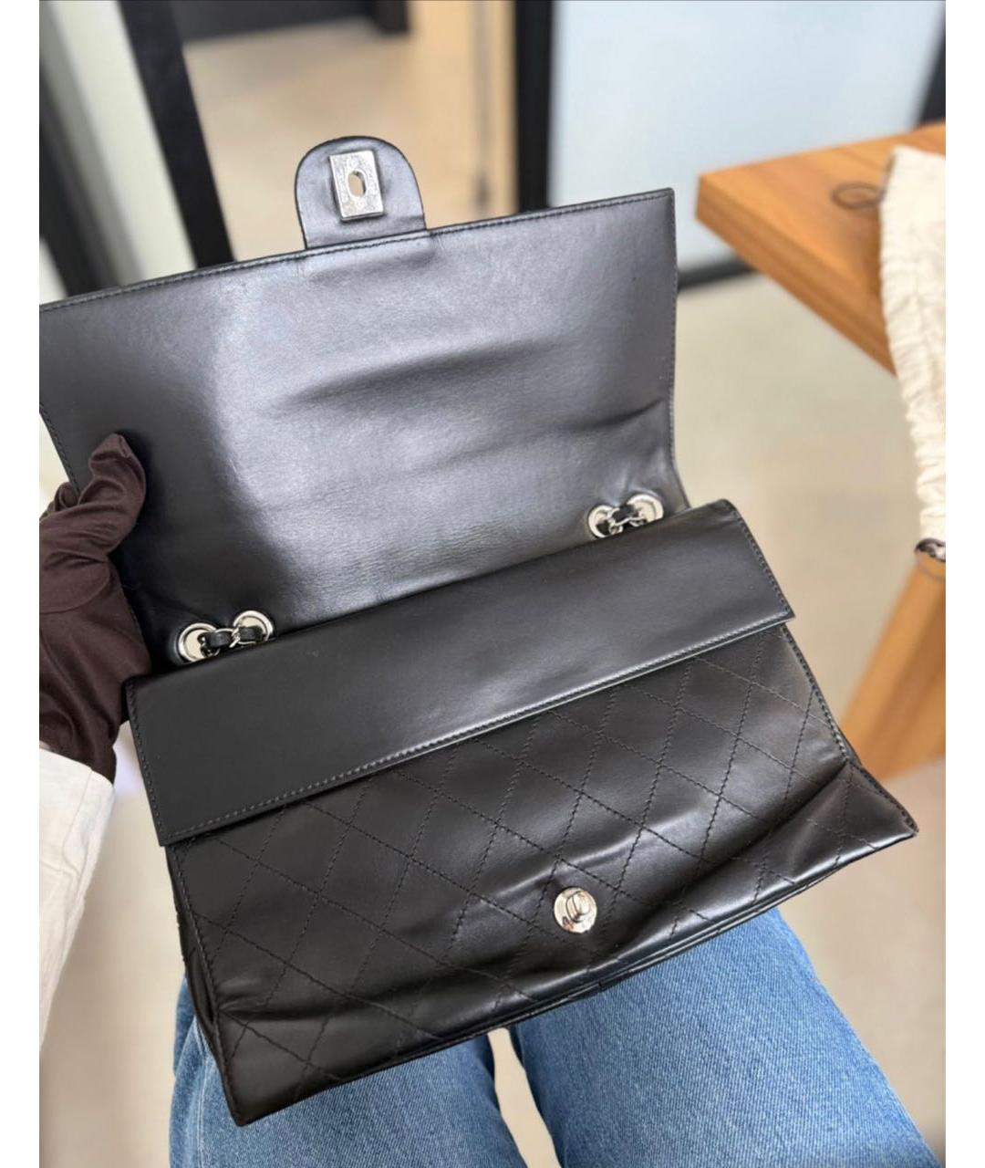 CHANEL Черная кожаная сумка через плечо, фото 7