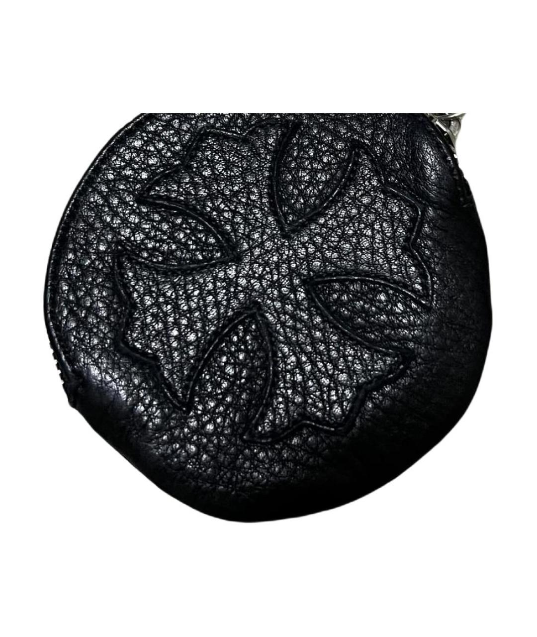 CHROME HEARTS Черный кожаный кошелек, фото 3