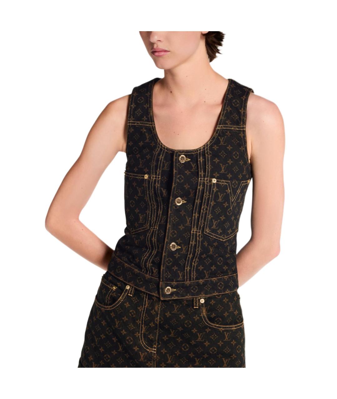 LOUIS VUITTON Черная жилетка, фото 5