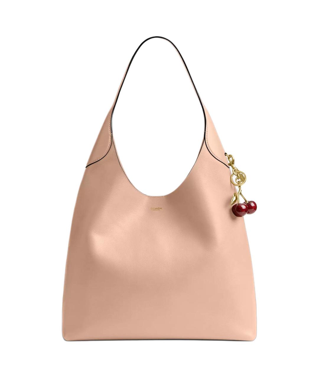 COACH Бежевая кожаная сумка через плечо, фото 2