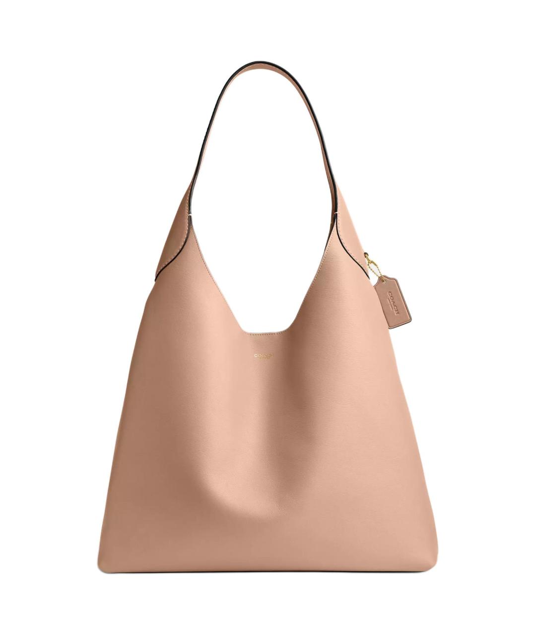 COACH Бежевая кожаная сумка через плечо, фото 1