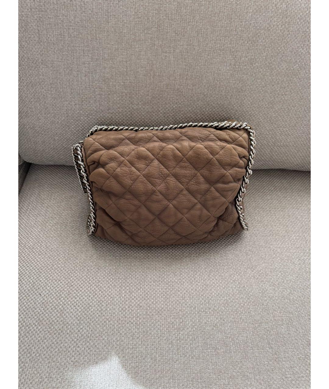 CHANEL Бежевая кожаная сумка через плечо, фото 2