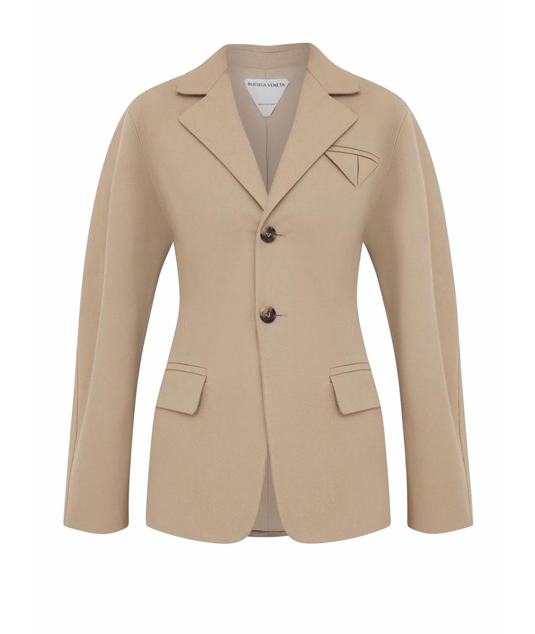 BOTTEGA VENETA Бежевый хлопковый жакет/пиджак, фото 1