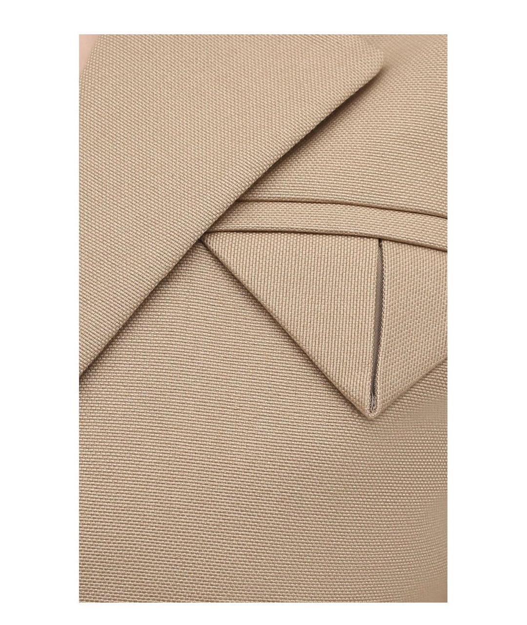 BOTTEGA VENETA Бежевый хлопковый жакет/пиджак, фото 2