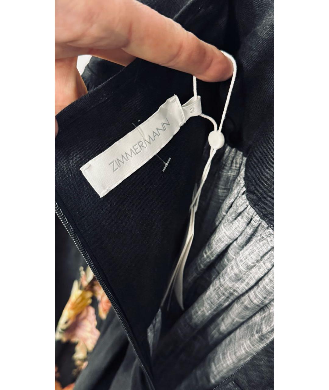 ZIMMERMANN Черный льняной сарафан, фото 8