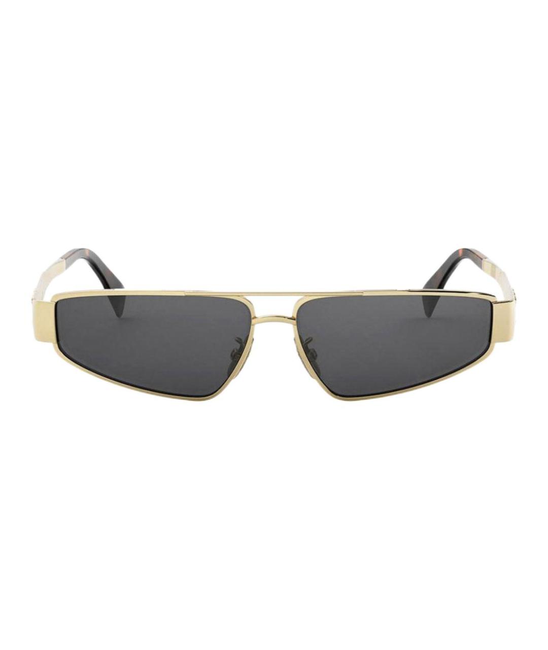 CELINE Золотые металлические солнцезащитные очки, фото 2