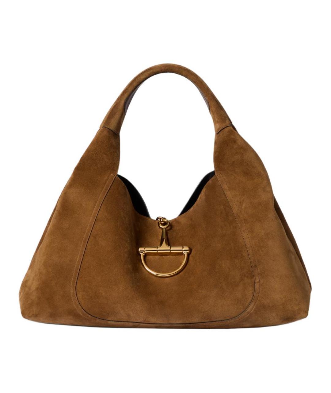 GUCCI Коричневая замшевая сумка через плечо, фото 1