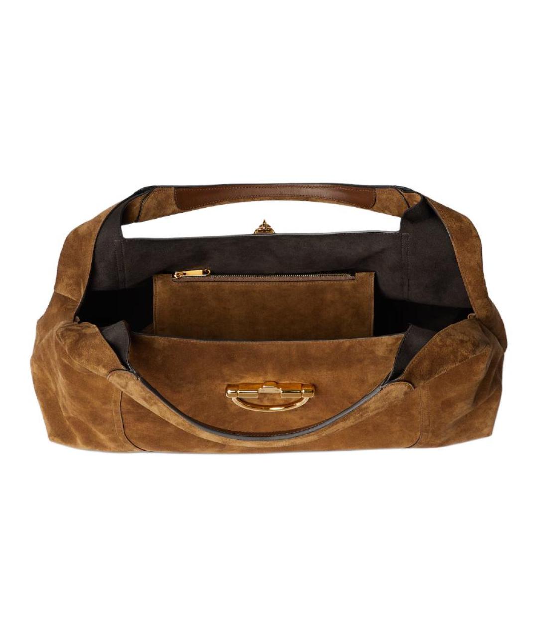 GUCCI Коричневая замшевая сумка через плечо, фото 5