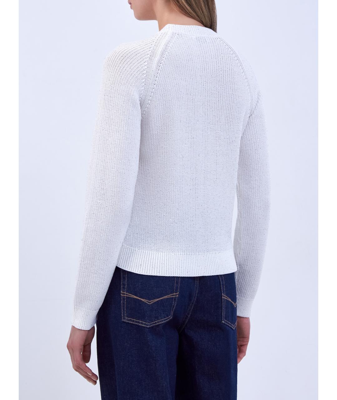 PESERICO Белый хлопковый джемпер / свитер, фото 4