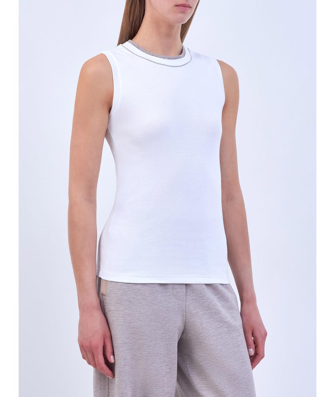 PESERICO Белая хлопковая майка, фото 3