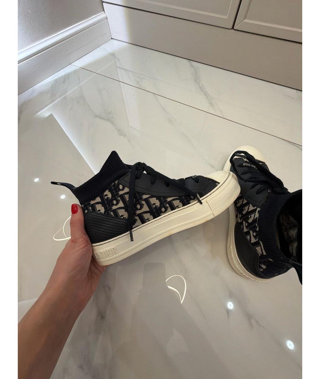 CHRISTIAN DIOR Темно-синие текстильные кеды, фото 5