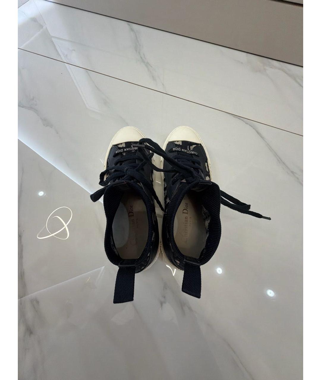 CHRISTIAN DIOR Темно-синие текстильные кеды, фото 3