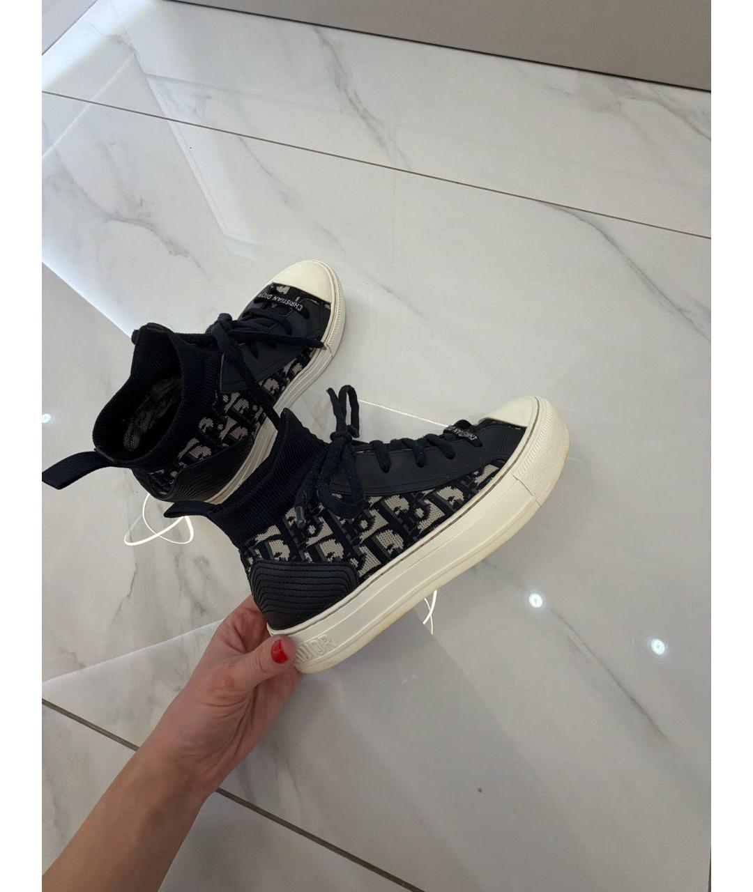 CHRISTIAN DIOR Темно-синие текстильные кеды, фото 6