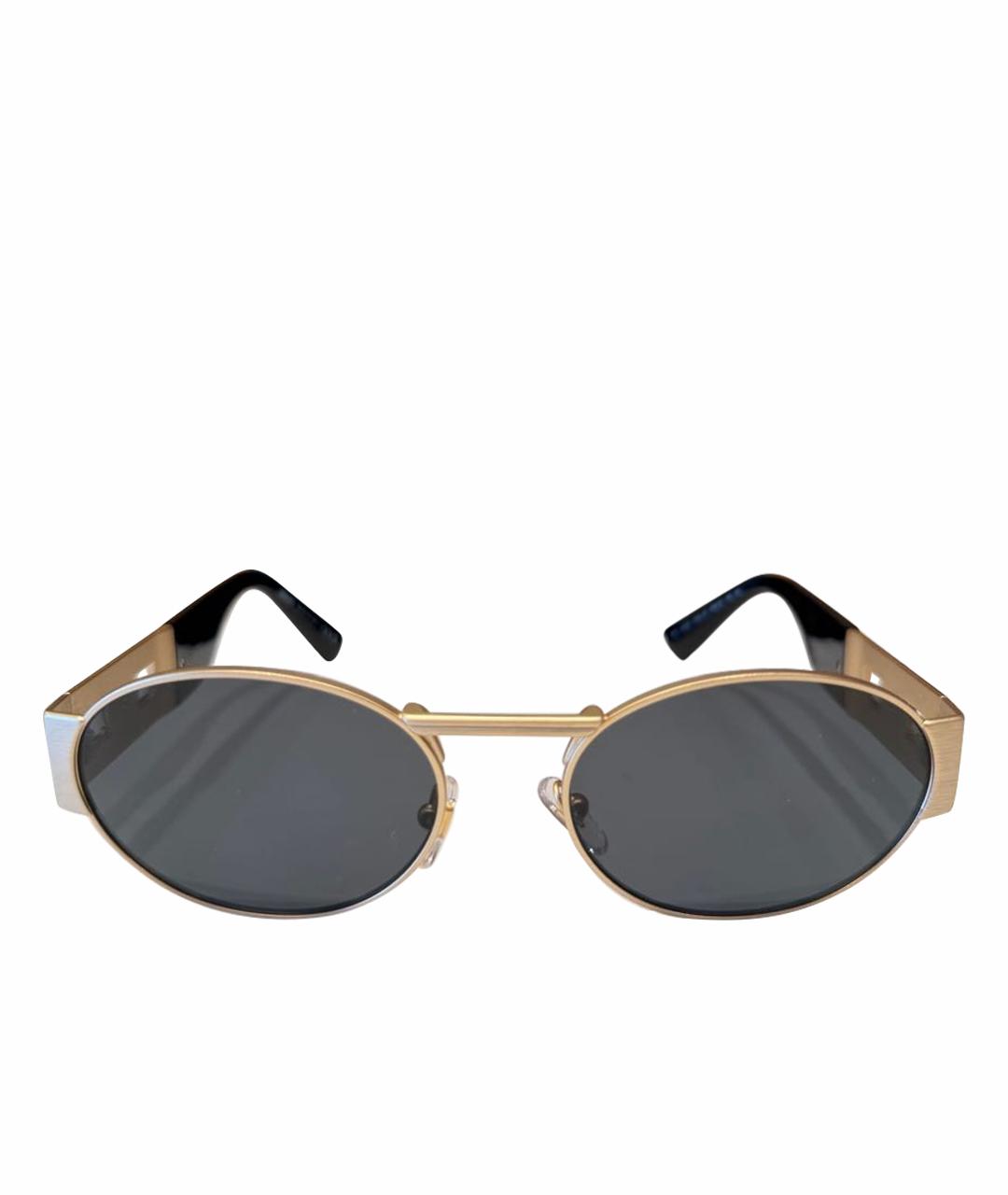 VERSACE Бежевые металлические солнцезащитные очки, фото 1