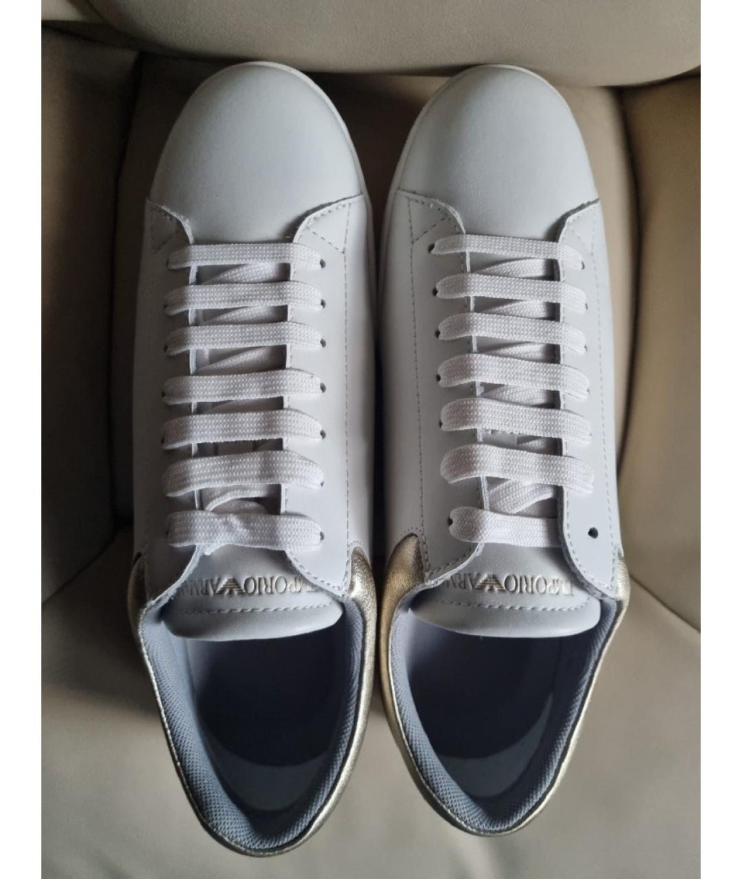 EMPORIO ARMANI Белые кожаные кеды, фото 3