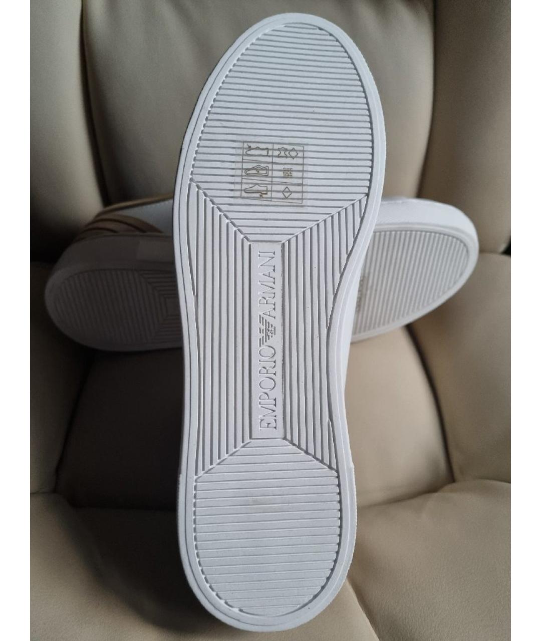 EMPORIO ARMANI Белые кожаные кеды, фото 6