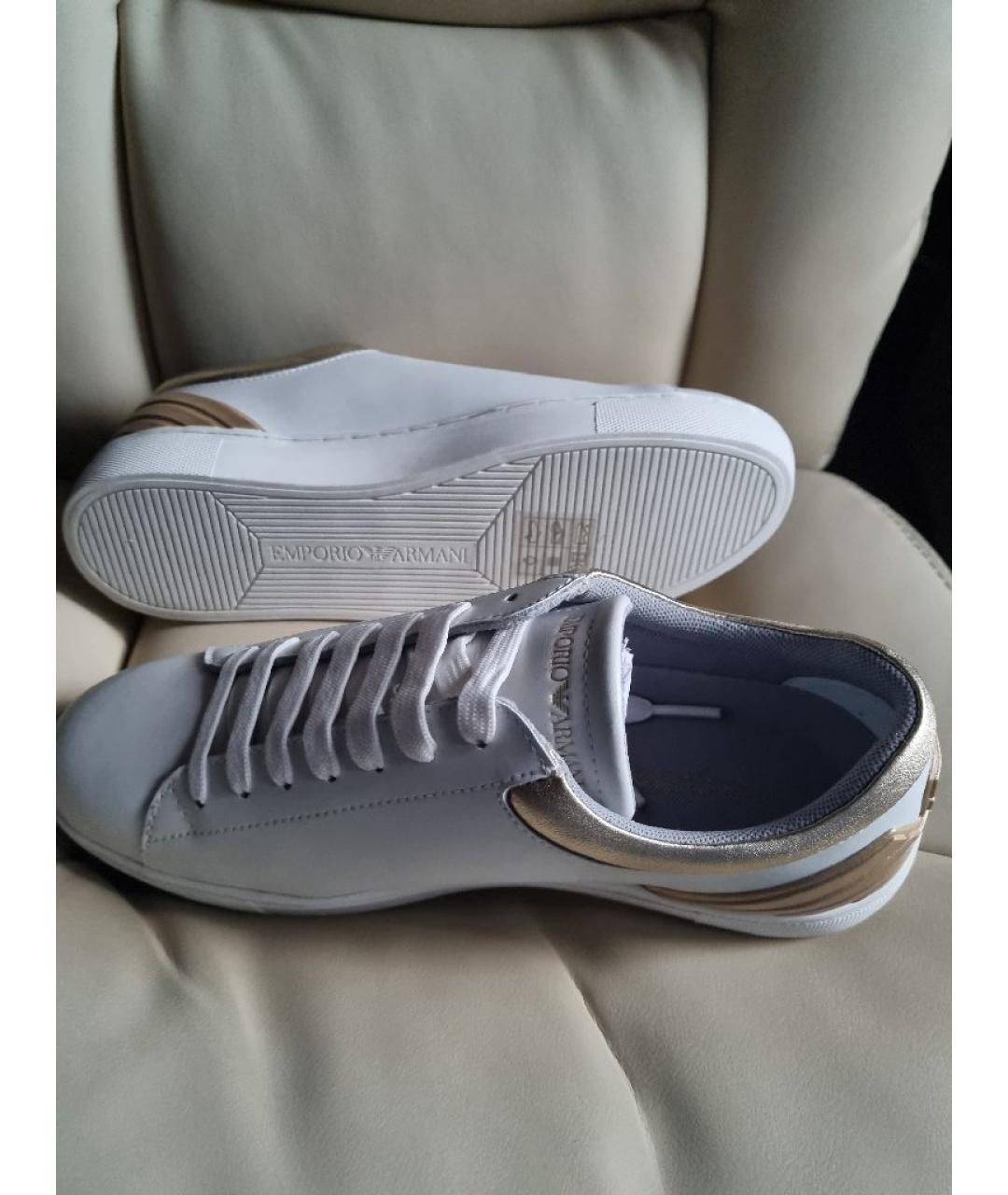 EMPORIO ARMANI Белые кожаные кеды, фото 5