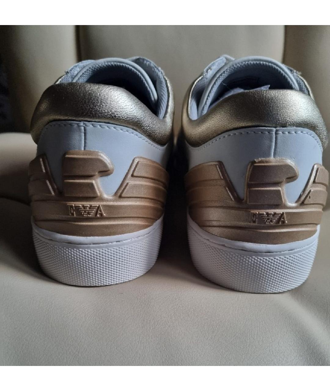 EMPORIO ARMANI Белые кожаные кеды, фото 4